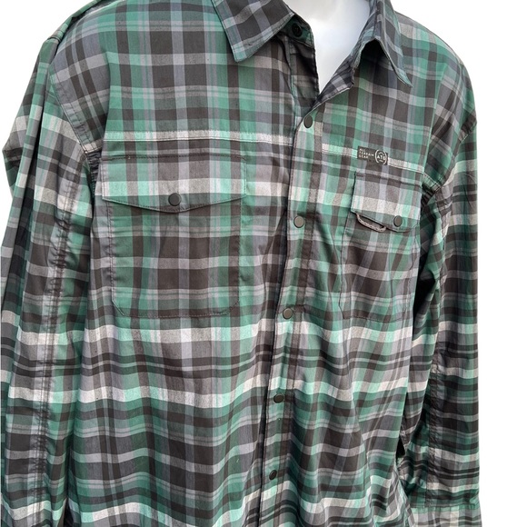 Wrangler men’s green snap button double breast pocket checkered shirt size XL - Picture 2 of 7